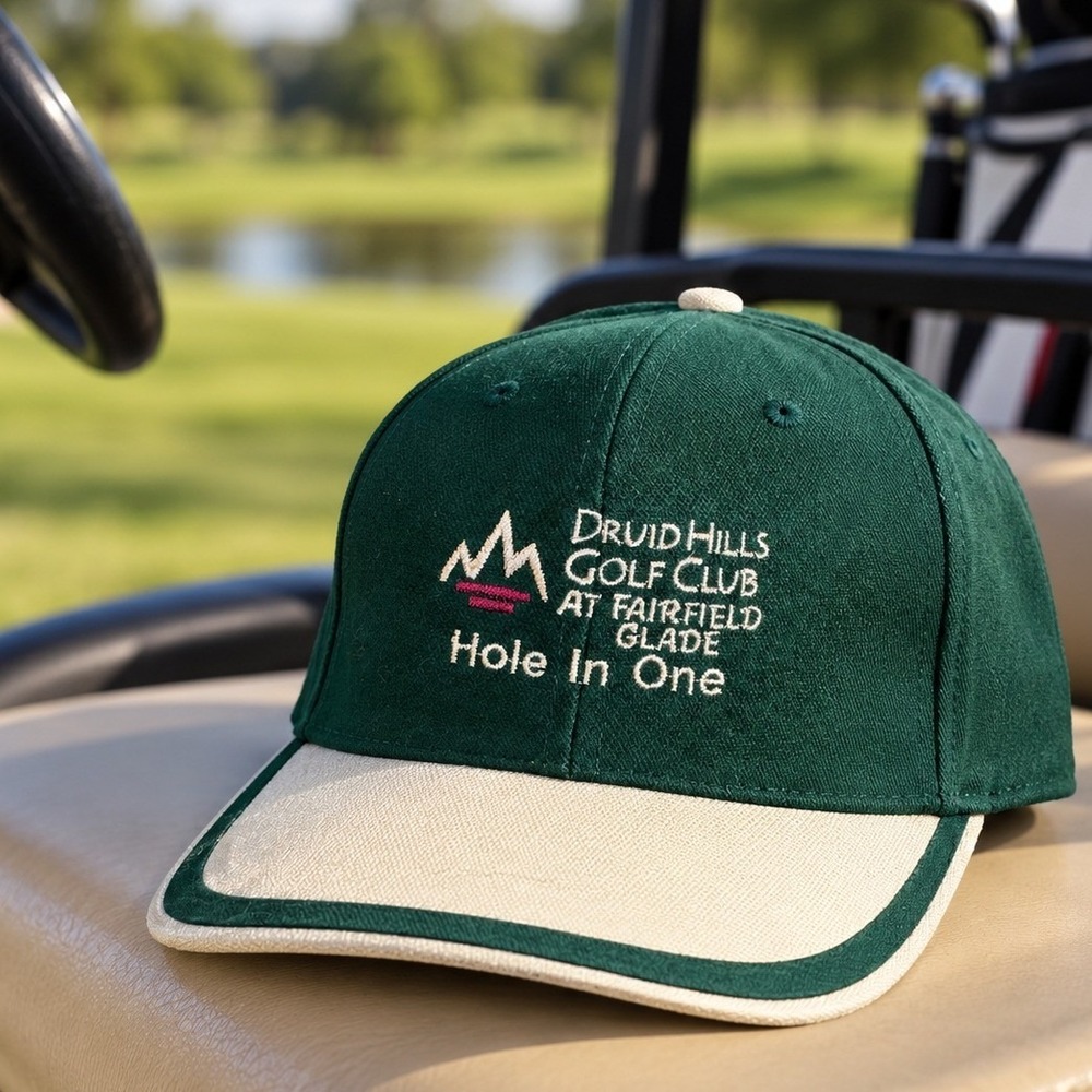 Town Talk Druid Hills Golf Club Fairfield Glade Hole In One Green Strapback Hat